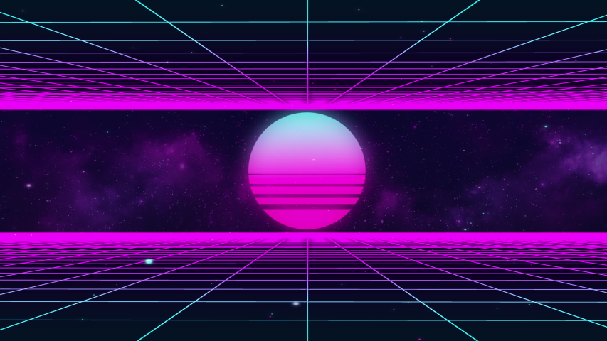 80s Retro Background. Vaporwave Art Stock Footage Video (100% Royalty