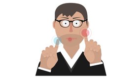 Man and modern technology. High tech. Digital layer, animation with alpha channel enabled. Cartoon - Powered by Shutterstock - Get 15% off with code: PIKWIZARD15