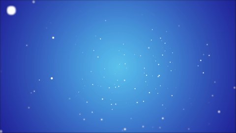 Many small snowflakes on a blue background, art video illustration.