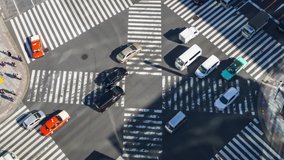 Time lapse Traffic of Ginza crossing in Tokyo City,Japan