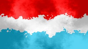animated background seamless loop video full HD luxembourgish flag with stained effect - symbol of luxembourg