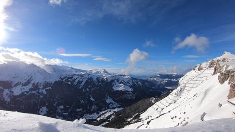 Manlichen Swiss alpine mountains time-lapse