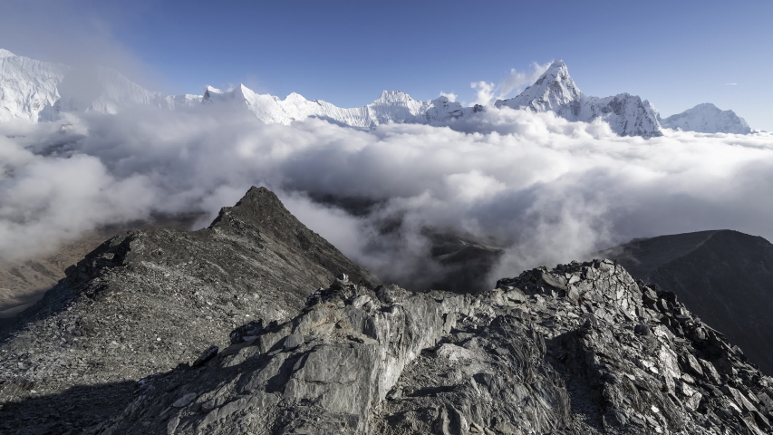 Chukhung Ri view to the Ama Dablam Royalty-Free Stock Footage #1042975432