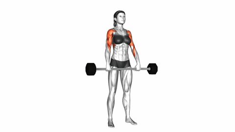 Barbell Shoulder Grip Upright Row Female Stock Footage Video (100% ...