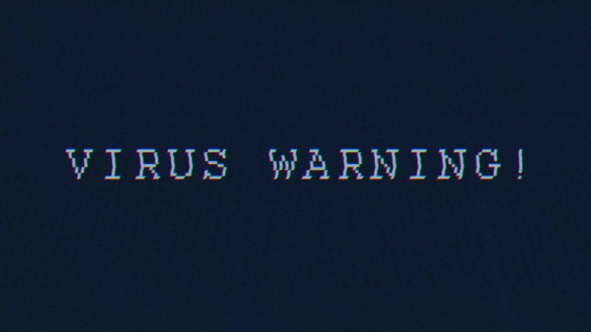 Virus warning high tech intro title animated text