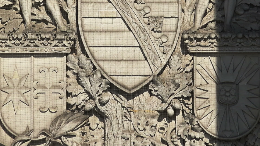 Beautiful stucco, bas-relief on the facade of an old house. Berlin. Germany.