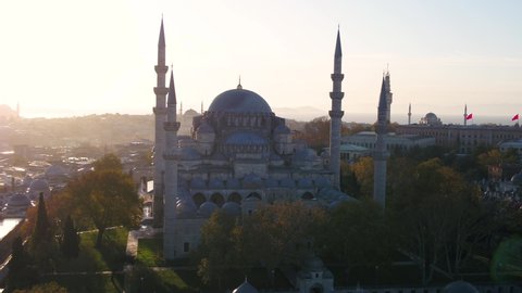 Suleymaniye Mosque, Istanbul, the morning sun was born. rotational motion