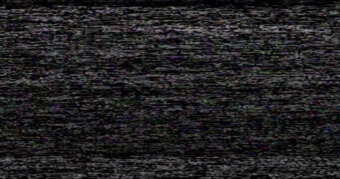 Old VHS Glitches and Static Noise on the black Background. TV Noise Footage, analog signal with bad interference