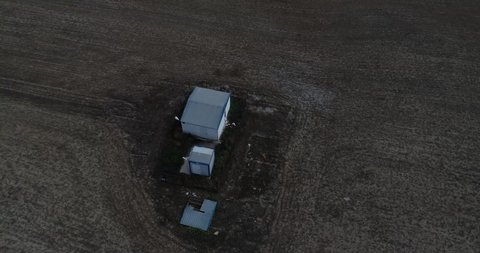 Cabin in the Field Aerial View 3