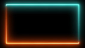 Looping Seamless Neon Frame in  green and orange