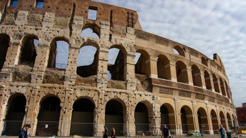 ROME, ITALY - NOVEMBER 2, 2015: Timelapse of people walking in front of the Colosseum, Rome.