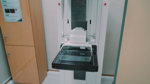 Procedure Room in Medical Training with Device for Mammography to check the formation of malignant tumors in the female breast