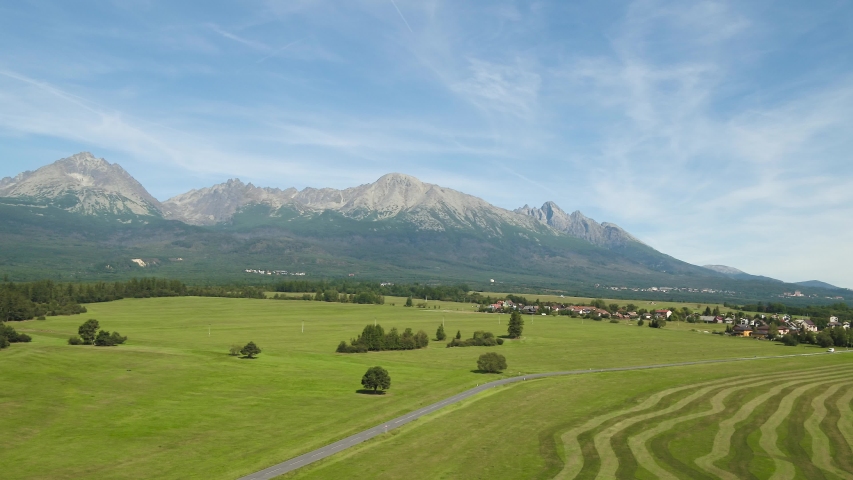 Aerial view to Slovakia Mountains - High Tatras in summer