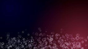 Abstract dark blue and magenta background with motion of bubbles, looped animation