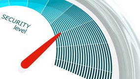 Scale with arrow. The security level measuring device icon. Sign tachometer, speedometer, indicators. Infographic gauge element. - Powered by Shutterstock - Get 15% off with code: PIKWIZARD15