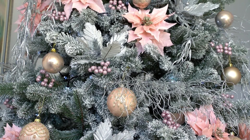 Christmas tree with toys close up v