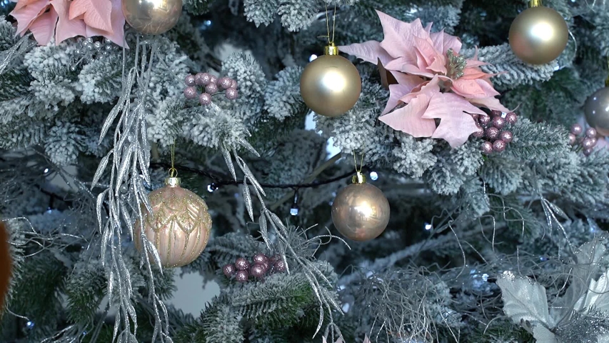 Christmas tree with toys close up v