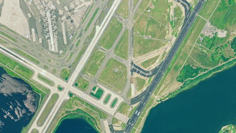 Aerial view of the New York International Airport in Queens, NY