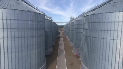 Agriculture grain silos storage tank. Granary