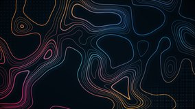 Abstract animated topography background. Memphis minimal background. Liquid gradient, outline cartography landscape. - Powered by Shutterstock - Get 15% off with code: PIKWIZARD15