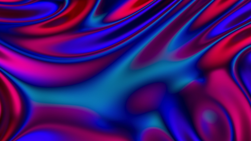 Stylish 3D Abstract Animation Color Wavy Smooth Wall. Concept Multicolor Liquid Pattern. Purple Blue Wavy Reflection Surface Macro. Trendy Colorful Fluid Abstraction Flow. Beautiful Gradient Texture Royalty-Free Stock Footage #1043186566