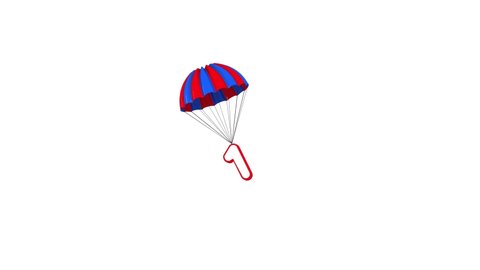 3D Parachute Number one 1  falling down 