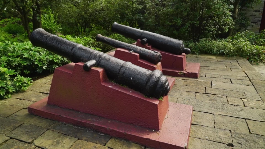 Vintage guns in a Park in China