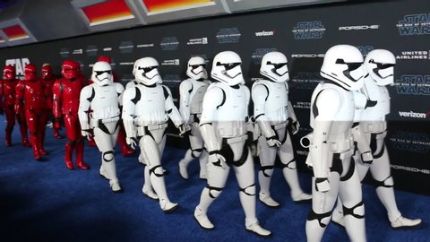 Sith Troopers and Stormtroopers at the World premiere of Disney's 'Star Wars: The Rise Of Skywalker' held at the Dolby Theatre in Hollywood, USA on December 16, 2019.