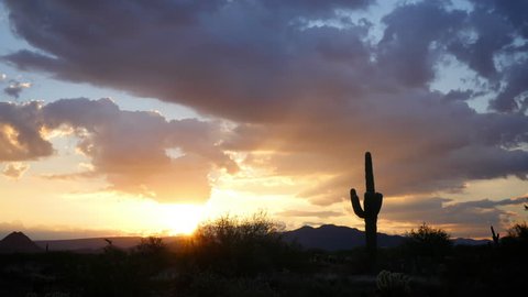 Sunrise in the Sonoran Desert. HD 1080p time lapse. Zoom out.