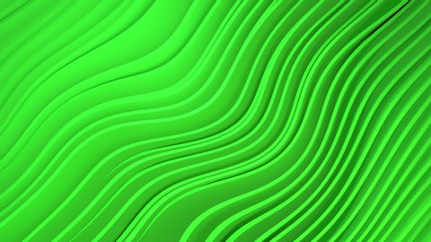 4k 3D animation of rows and rows of colorful grass green stripes rippling. Colorful pop trendy wave animation. 3D rendering perfect for kid's show or corporate background. Room for text.
