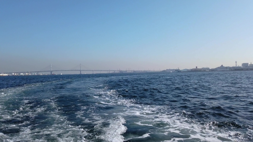 Scenery from the cruise in Yokohama City, Kanagawa Prefecture, Japan. Yokohama MinatoMirai is an area facing Yokohama Port.
