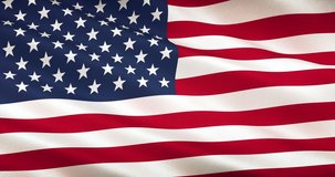 American Flag Waving Seamless Loop 
