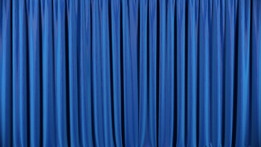 Blue velvet theater curtains in motion. Opening curtains with green chroma key. Royalty-Free Stock Footage #1043322925