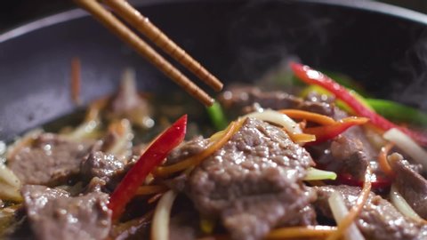 Asian cuisine, sizzling style meat