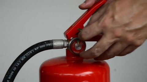 Fire extinguisher in emergency action