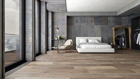 Bedroom In New Luxury Home - 3d Rendering