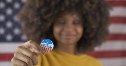 Young Woman Voting Millennial and Generation Z Progressive Election Concept