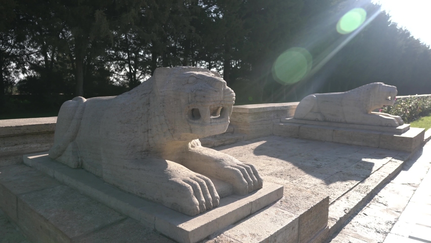 Antique lion images from a lion road