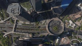 Aerial 4k video of Shanghai in the day time and top view of Lujiazui skywalk, The bund with dolly shot camera movement - Powered by Shutterstock - Get 15% off with code: PIKWIZARD15