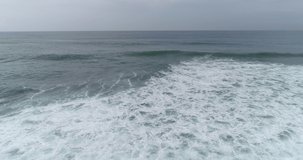 Aerial view. Aerial drone footage of ocean waves 