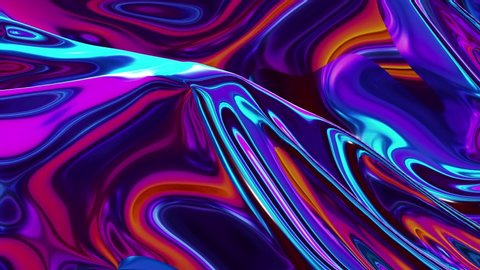 Background motion graphic loop of Metallic multicolor fluid and fabric cloth. 4K loop for motion graphic and animation. Colorful metallic loop background and texture.