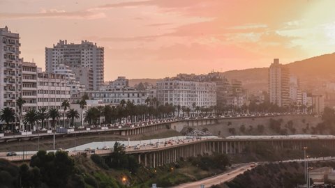 Sunset-Cityscape Timelapse in Oran _ Algeria