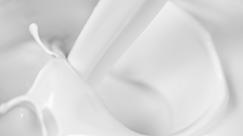 Super Slow Motion Shot of Pouring Fresh Milk at 1000fps.
