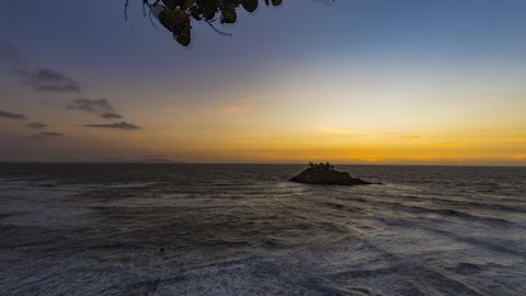 The sunrise at Vung Tau beach. Time lapse 4k video.