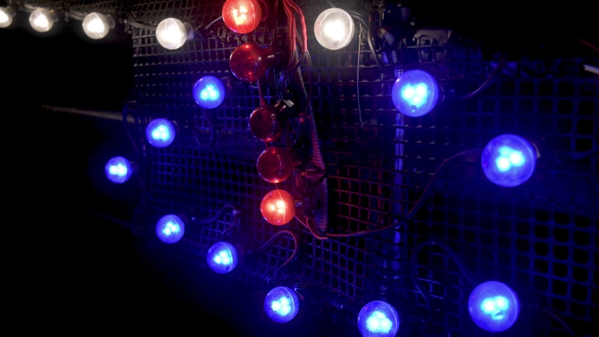 Close up view of Christmas lights