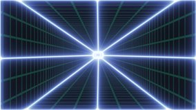 Green Grid Looped Computer Tunnel With Neon Glowing Elements Moving Inside - Powered by Shutterstock - Get 15% off with code: PIKWIZARD15