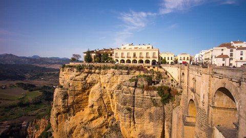 Sun Light Ronda Famous City Panoramic Stock Footage Video (100% Royalty ...