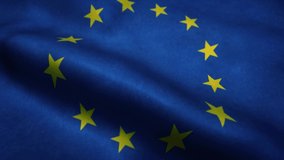 Waving flag of European Union. Realistic close up slow motion 3D animation - Powered by Shutterstock - Get 15% off with code: PIKWIZARD15