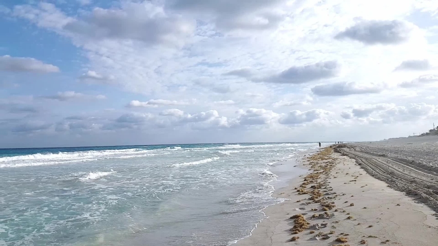 Cloudy sunny day in beautiful beach of Varadero, Cuba