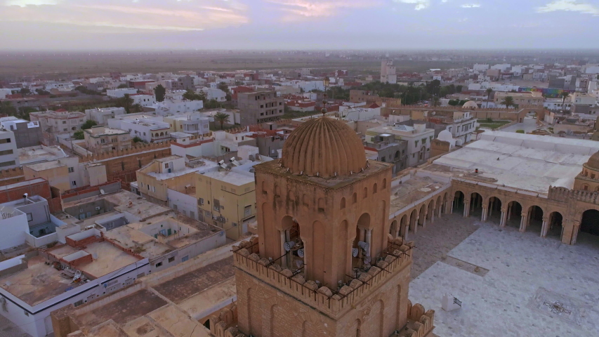 Great Mosque of Kairouan - Mosque of Uqba- Tunisia - Kairouan - islamic Royalty-Free Stock Footage #1043517259